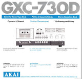 AKAI GXC-730D STEREO CASSETTE TAPE DECK OPERATOR'S MANUAL INC CONN DIAGS 14 PAGES ENG FRANC DEUT