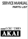 AKAI GXC-730D STEREO CASSETTE TAPE DECK SERVICE MANUAL INC SCHEMS PCBS AND PARTS LIST 57 PAGES ENG