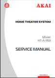 AKAI HT-A-1150 HOME THEATER SYSTEM SERVICE MANUAL INC CONN DIAG TRSHOOT GUIDE BLK DIAGS AND SCHEMS 23 PAGES ENG