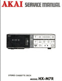 AKAI HX-M7R AUTO REVERSE STEREO CASSETTE TAPE DECK SERVICE MANUAL INC BLK DIAGS AND PCBS 32 PAGES ENG