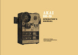 AKAI M-9 REEL TO REEL CROSS FIELD HEAD FOUR TRACK STEREOPHONIC TAPE RECORDER OPERATOR'S MANUAL INC CONN DIAGS 26 PAGES ENG