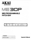 AKAI ME30P MIDI PROGRAMMABLE PATCH BAY OPERATOR'S MANUAL INC CONN DIAG 8 PAGES ENG