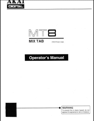 AKAI MT8 MIX TAB OPERATOR'S MANUAL INC CONN DIAG 9 PAGES ENG