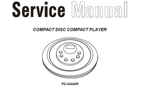 AKAI PD-X4440R CD PLAYER SERVICE MANUAL INC BLK DIAG SCHEM DIAGS WIRING DIAG PCB'S AND PARTS LIST 16 PAGES ENG