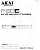 AKAI PEQ6 PROGRAMMABLE EQUALIZER OPERATOR'S MANUAL INC CONN DIAGS 12 PAGES ENG