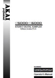 AKAI S5000 S6000 STEREO DIGITAL SAMPLER SOFTWARE VER 1.21 OPERATOR'S MANUAL INC CONN DIAG 292 PAGES ENG