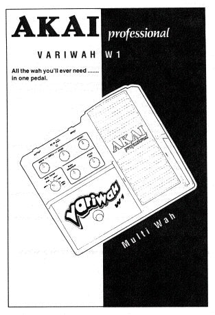 AKAI VARIWAH W1 MULTI WAH REFERENCE MANUAL INC 6 PAGES ENG FRANC DEUT