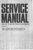 AKAI X-2000SD CROSS FIELD HEAD STEREO REEL TO REEL AND 8 TRACK CARTRIDGE TAPE RECORDER SERVICE MANUAL INC TRSHOOT GUIDE BLK DIAGS SCHEM DIAGS PCB'S AND PARTS LIST 42 PAGES ENG