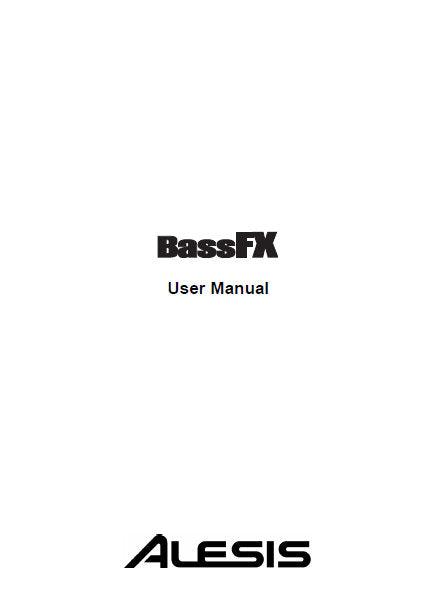 ALESIS BASS FX USER MANUAL 40 PAGES ENG