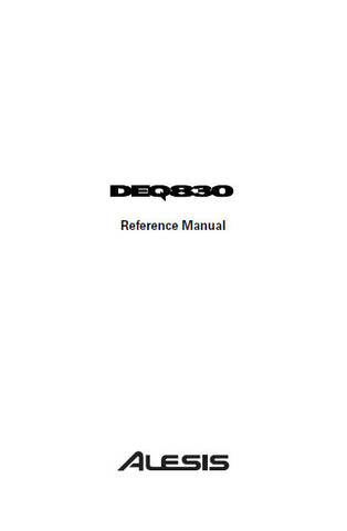 ALESIS DEQ830 EQUALIZER REFERENCE MANUAL INC TRSHOOT GUIDE 70 PAGES ENG