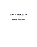 ALESIS M-EQ230 EQUALIZER USERS MANUAL 11 PAGES ENG