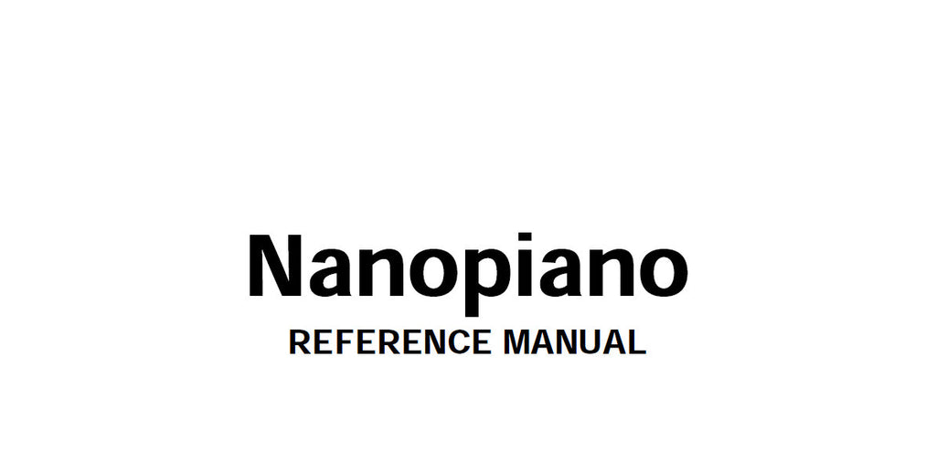 ALESIS NANOPIANO REFERENCE MANUAL 99 PAGES ENG