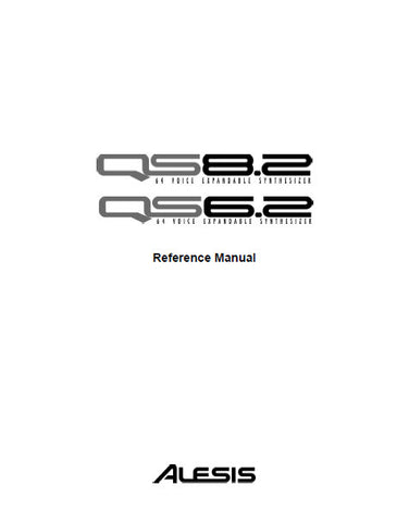 ALESIS QS6.2 QS8.2 64 VOICE EXPANDABLE SYNTHESIZER REFERENCE MANUAL 105 PAGES ENG