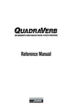 ALESIS QUADRAVERB 20K DIGITAL EFFECTS PROCESSOR REFERENCE MANUAL 61 PAGES ENG