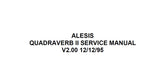 ALESIS QUADRAVERB II DIGITAL REVERB SERVICE MANUAL INC BLK DIAG PCBS SCHEM DIAGS AND PARTS LIST 82 PAGES ENG