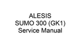 ALESIS SUMO 300 KEYBOARD AMPLIFIER SERVICE MANUAL INC PCBS SCHEM DIAGS AND PARTS LIST 56 PAGES ENG