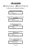 ALESIS VOCAL ZAPPER 1/4 RACK SPACE STEREO DIGITAL VOCAL REDUCER QUICK START OWNER'S MANUAL 11 PAGES ENG ESP DEUT FRANC ITAL