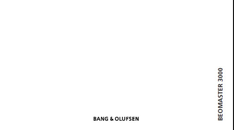 BANG & OLUFSEN BEOMASTER 3000 RECEIVER USER'S GUIDE 20 PAGES ENG