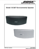 BOSE 151 SE ENVIRONMENTAL SPEAKERS SERVICE MANUAL INC CROSSOVER PCB SCHEM WIRING DIAG AND PARTS LIST 12 PAGES ENG