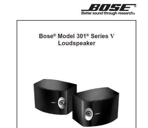 BOSE 301 SERIES V LOUDSPEAKER SERVICE MANUAL INC CROSSOVER DIAG AND PARTS LIST 10 PAGES ENG