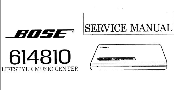BOSE 614810 LIFESTYLE MUSIC CENTER SERVICE MANUAL INC BLK DIAG SCHEM DIAGS PCB'S AND PARTS LIST 24 PAGES ENG