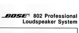 BOSE 802 802E PROFESSIONAL LOUDSPEAKER SYSTEM SERVICE MANUAL INC SCHEM DIAGS PCB AND PARTS LIST 11 PAGES ENG