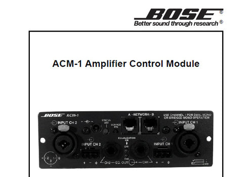 BOSE ACM-1 AMPLIFIER CONTROL MODULE SERVICE MANUAL INC BLK DIAGS PCB'S AND PARTS LIST 30 PAGES ENG