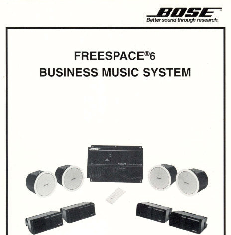 BOSE FREESPACE 6 BUSINESS MUSIC SYSTEM SERVICE MANUAL INC SCHEM DIAGS PCB'S AND PARTS LIST 71 PAGES ENG