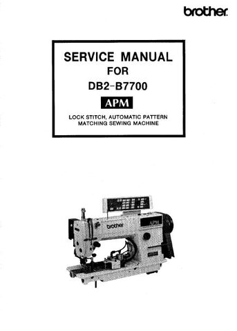 BROTHER DB2-B7700 SEWING MACHINE SERVICE MANUAL BOOK 38 PAGES ENG