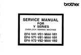 BROTHER V SERIES OVERLOCK SEWING MACHINE SERVICE MANUAL BOOK ENGLISH INC TRSHOOT GUIDE 100 PAGES ENG