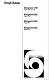 B AND O BEOGRAM 1700 TYPE 2200 2202 2400 2402 3400 3404 TURNTABLE SERVICE MANUAL INC SCHEM DIAGS AND PARTS LIST 39 PAGES ENG