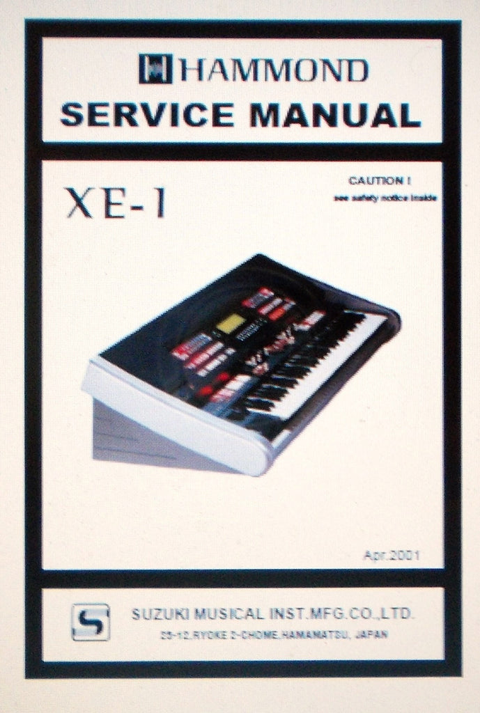 HAMMOND XE-1 KEYBOARD SERVICE MANUAL INC SCHEMS 46 PAGES ENG