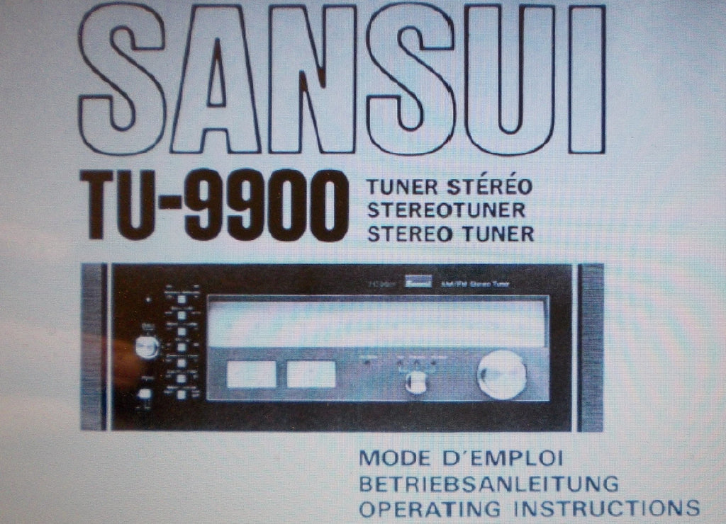 SANSUI TU-9900 AM FM STEREO TUNER OPERATING INSTRUCTIONS 40 PAGES ENG FRANC DEUT