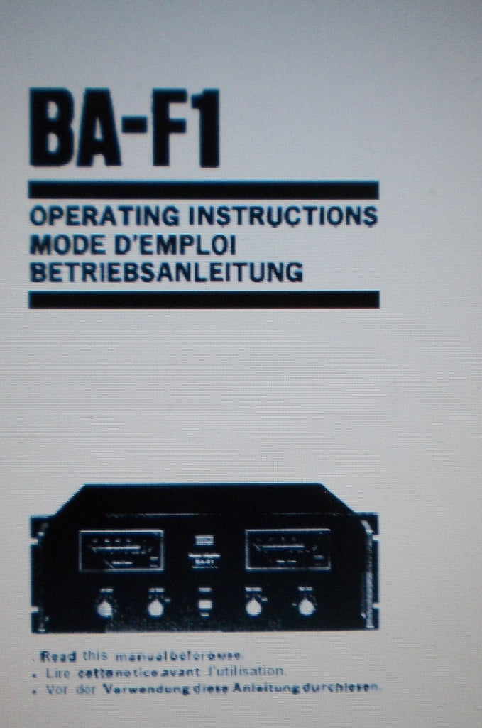 SANSUI BA-F1 STEREO POWER AMP OPERATING INSTRUCTIONS INC INSTALL DIAG AND CONN DIAGS 14 PAGES ENG FRANC DEUT
