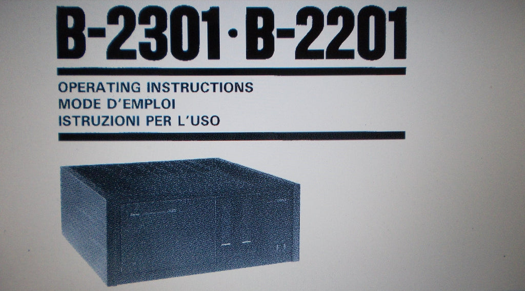 SANSUI B-2201 B-2301 STEREO POWER AMP OPERATING INSTRUCTIONS INC CONN DIAGS 17 PAGES ENG FRANC ITAL