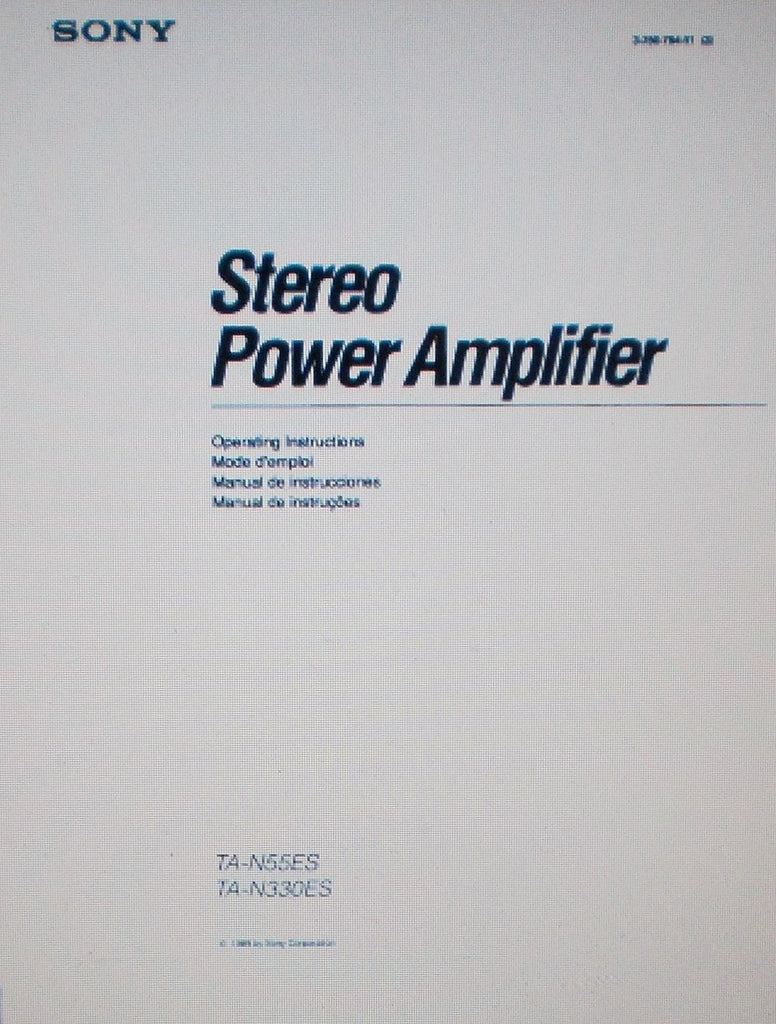 SONY TA-N55ES TA-N330ES STEREO POWER AMP OPERATING INSTRUCTIONS INC CONN DIAGS 7 PAGES ENG FRANC