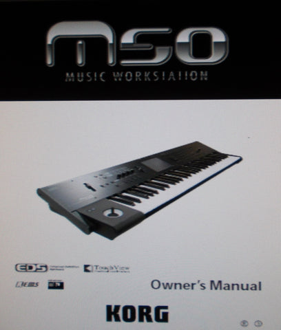 KORG M50 MUSIC WORKSTATION OWNER'S MANUAL INC TRSHOOT GUIDE 120 PAGES ENG