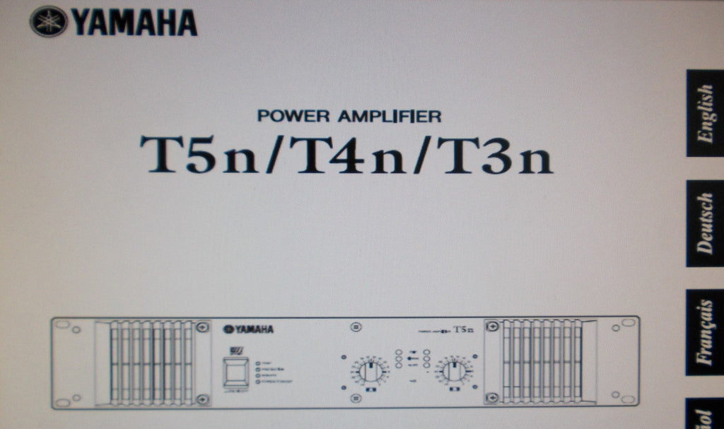 YAMAHA T3n T4n T5n STEREO POWER AMP OWNER'S MANUAL INC CONN DIAG AND BLK DIAG 18 PAGES ENG