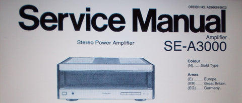 TECHNICS SE-A3000 STEREO POWER AMP SERVICE MANUAL INC CONN DIAGS BLK DIAG WIRING DIAG SCHEMS PCBS AND PARTS LIST 42 PAGES ENG