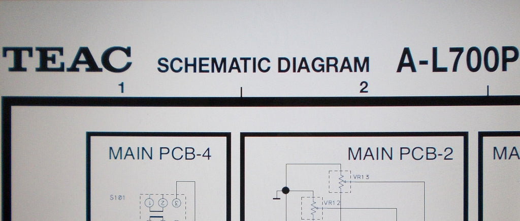 TEAC A-L700P STEREO POWER AMP SCHEMATIC DIAGRAMS 4 PAGES ENG