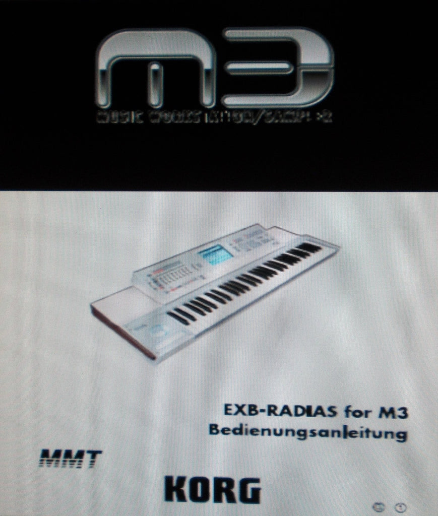 KORG M3 MUSIC WORKSTATION SAMPLER EXB RADIUS FOR M3 BEDIENUNGSANLEITUNG 78 PAGES DEUT