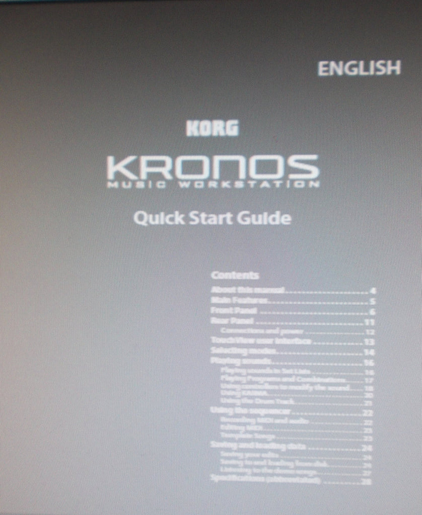 KORG KRONOS MUSIC WORKSTATION QUICK START GUIDE 28 PAGES ENG