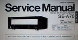 TECHNICS SE-A70 AND SE-A5MK2 STEREO DC POWER AMP SERVICE MANUAL INC BLK DIAG SCHEMS PCBS AND PARTS LIST 34 PAGES ENG
