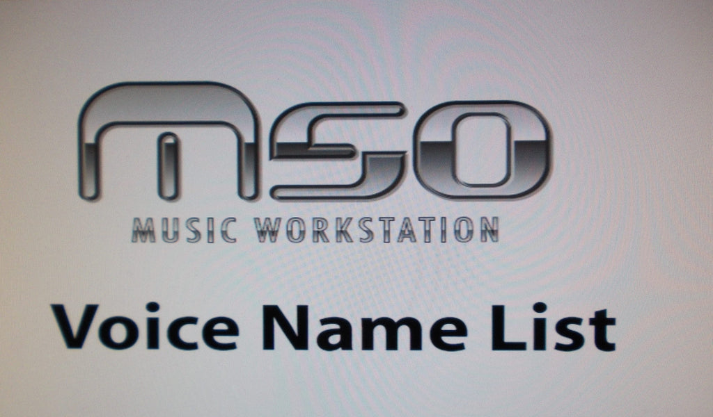 KORG M50 MUSIC WORKSTATION VOICE NAME LIST 106 PAGES ENG
