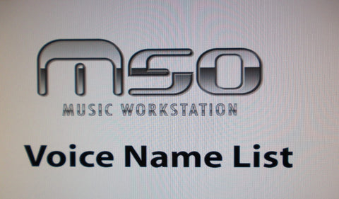 KORG M50 MUSIC WORKSTATION VOICE NAME LIST 106 PAGES ENG