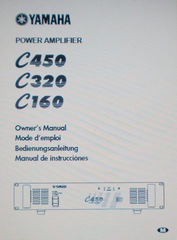 YAMAHA C160 C320 C450 STEREO POWER AMP OWNER'S MANUAL INC CONN DIAG BLK DIAG AND TRSHOOT GUIDE 12 PAGES ENG