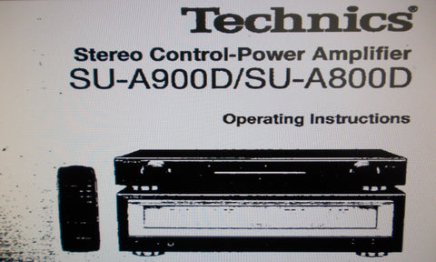 TECHNICS SU-A800D STEREO POWER AMP SU-A900D STEREO CONTROL AMP OPERATING INSTRUCTIONS INC CONN DIAGS AND TRSHOOT GUIDE 16 PAGES ENG
