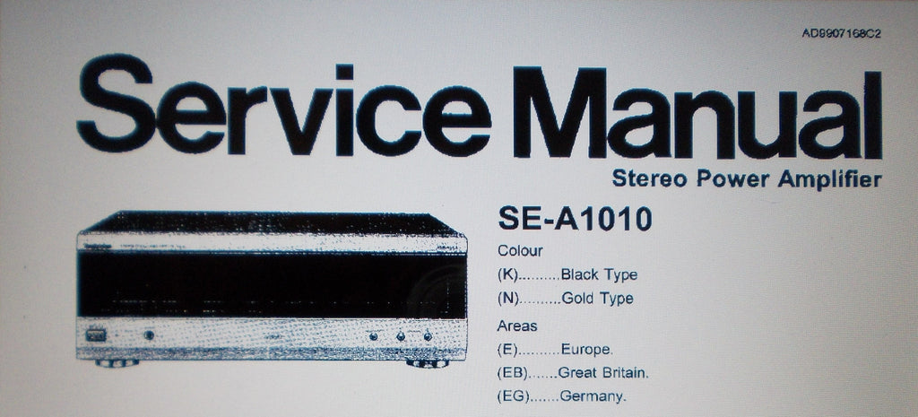 TECHNICS SE-A1010 STEREO POWER AMP SERVICE MANUAL INC BLK DIAG SCHEMS PCBS AND PARTS LIST 34 PAGES ENG