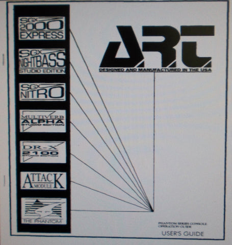 ART PHANTOM SERIES CONSOLE OPERATION GUIDE INC BLK DIAG 25 PAGES ENG