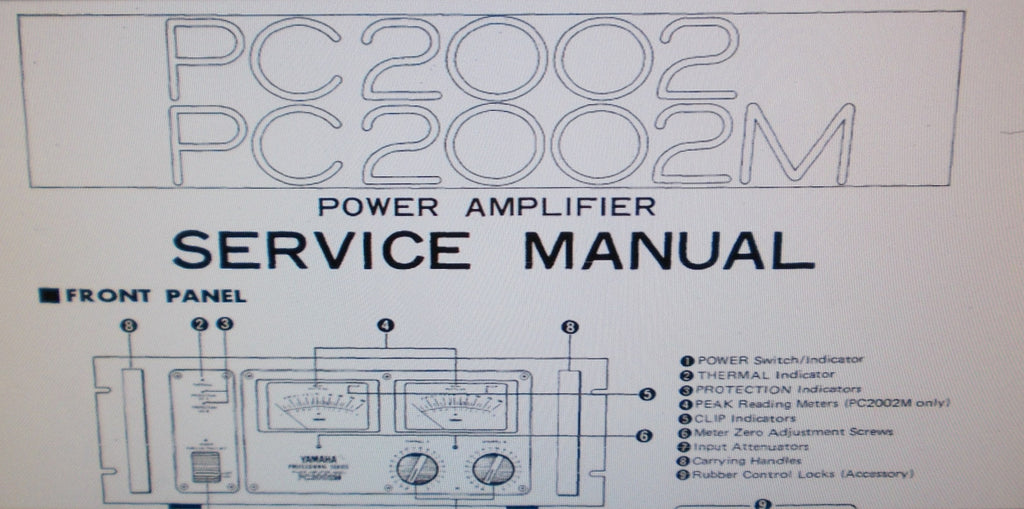 YAMAHA PC2002 PC2002M PRO SERIES STEREO POWER AMP SERVICE MANUAL INC BLK DIAG SCHEMS PCBS AND PARTS LIST 32 PAGES ENG